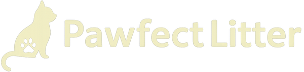 Logo of Pawfect Litter with a cat silhouette on a white background