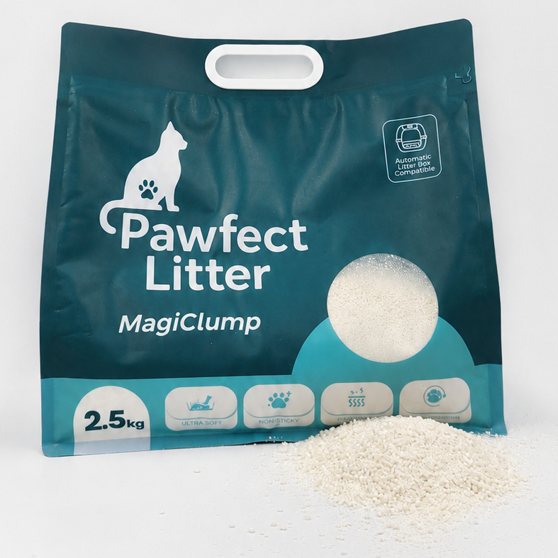 MagiClump Bag Product Shot with Pile infront of the Bag